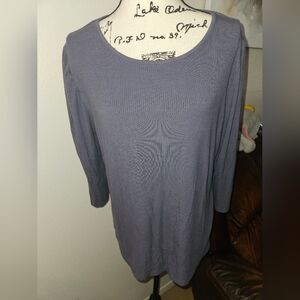 Time And Tru Womans 3/4 Sleeve Gray Shirt Size Xxxl (22)